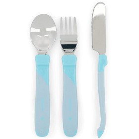 Bild på Twistshake Learn Cutlery Stainless Steel 12+m Pastel Light Blue
