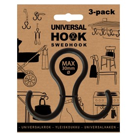 Bild på Universalkrok Swedhook 3-pack, Svart