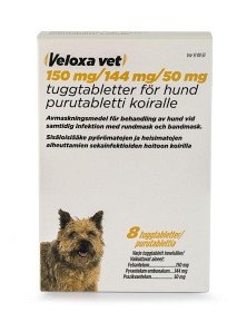 Bild på Veloxa vet, tuggtablett för små hundar 150 mg/144 mg/50 mg 8 st