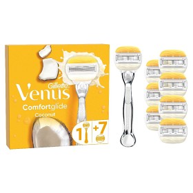 Bild på Venus Comfortglide Coconut Olay rakhyvel och 8 rakblad