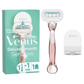 Bild på Venus Deluxe Smooth Sensitive RoseGold rakhyvel 1 rakblad + duschhängare