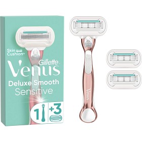 Bild på Gillette Venus Deluxe Smooth Sensitive RoseGold rakhyvel med 3 rakblad