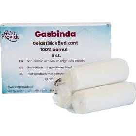 Bild på VetProvide Gasbinda 10 cm x 10 m bomull oelastisk 5 st