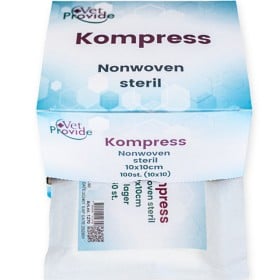 Bild på VetProvide Kompress nonvowen 10 x 10 cm steril 4 L 100 st uppdelat i 10 pack