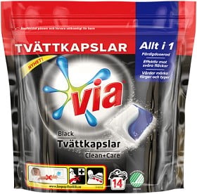 Bild på Via Tvättkapslar Black 14 st