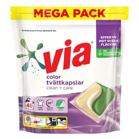 Bild på Via Tvättkapslar Color 40-pack