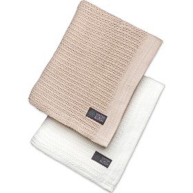 Bild på Vinter & Bloom Filt Soft Grid EKO 2-pack Bright White/Golden Sand