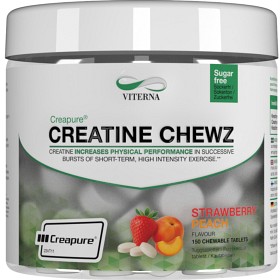 Bild på Viterna Creapure Creatine Chewz Strawberry Peach 150 tuggtabletter