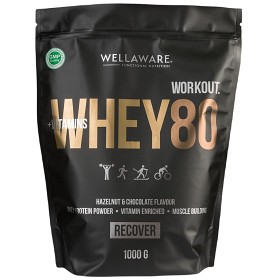 Bild på WellAware Whey80 + Vitaminer Hasselnöt & Choklad 1000 g