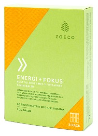 Bild på Zoeco Energi + Fokus Apelsin 60 brustabletter
