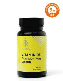 Bild på Zoeco Vitamin D3 10 µg 100 tuggtabletter 