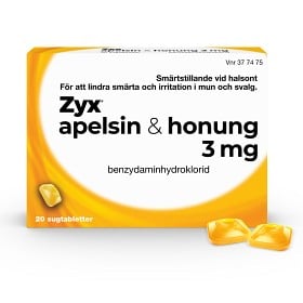 Bild på Zyx apelsin & honung sugtablett 3 mg 2 x 10 st
