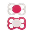Barnets Favorit Luftnappar Silikon 0-6 månader, Rosa/Vit 2 st