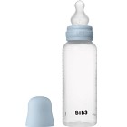 BIBS Baby Bottle Round Silicone 270 ml Medium Flow Baby Blue