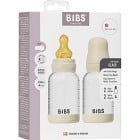 BIBS Glass Baby Bottle Round Latex 2-pack 120 ml Slow Flow, Ivory