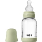 BIBS Glass Baby Bottle Round Silicone 120 ml Slow Flow Sage