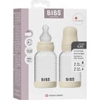 BIBS Glass Baby Bottle Round Silicone 2-pack 120 ml Slow Flow, Ivory