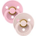 BIBS Pacifier Colour 2-pack Latex Size 1 Petal/Baby Pink
