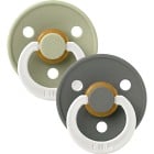BIBS Pacifier Colour 2-pack Latex Size 2 Sage GLOW/Pine GLOW