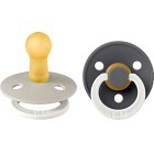 BIBS Pacifier Colour 2-pack Latex Size 2 Sand Glow/Iron Glow