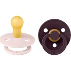 BIBS Pacifier Colour 2 st Latex Size 1 Petal/Plum