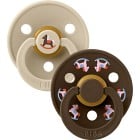BIBS Pacifier Colour Holiday Horse 2-pack Latex Size 1 Vanilla/Mocha