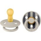 BIBS Pacifier Studio Colour 2-pack Block Latex Size 2 Sand Mix
