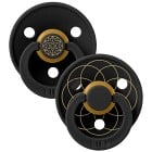 BIBS Pacifier Studio Colour 2-pack Layl Latex Size 1 Black Gold