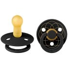 BIBS Pacifier Studio Colour 2-pack Layl Latex Size 2 Black Gold