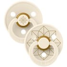 BIBS Pacifier Studio Colour 2-pack Noor Latex Size 1 Ivory Gold