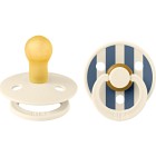 BIBS Pacifier Studio Colour 2-pack Pin Latex Size 1 Ivory Steel Blue Mix