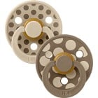 BIBS Pacifier Studio Colour 2-pack Polka Mix Latex Size 1 Vanilla/Dark Oak