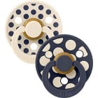 BIBS Pacifier Studio Colour 2-pack Polka Mix Latex Size 2 Ivory/Deep Space