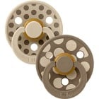 BIBS Pacifier Studio Colour 2-pack Polka Mix Latex Size 2 Vanilla/Dark Oak