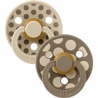 BIBS Pacifier Studio Colour 2-pack Polka Mix Latex Size 3 Vanilla/Dark Oak