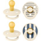 BIBS Pacifier Studio Colour 4-pack Latex Size 1, Pin Ivory Vanilla Mix/Pin Ivory Steel Blue Mix