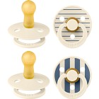 BIBS Pacifier Studio Colour 4-pack Latex Size 2, Pin Ivory Vanilla Mix/Pin Ivory Steel Blue Mix