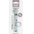 BIBS Studio Pacifier Clip Ribbon Caterpillar Beetle Mix Dusty Blue