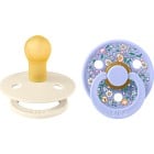 BIBS x Liberty Pacifier Colour 2-pack Chloe Meadow Latex Size 1, Ivory Mix