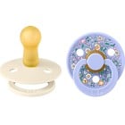 BIBS x Liberty Pacifier Colour 2-pack Chloe Meadow Latex Size 2, Ivory Mix