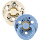 BIBS x Moomins Pacifier Colour Mymble 2-pack Latex Size 2 Ivory/Sky Blue