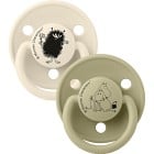 BIBS x Moomins Pacifier De Lux Stinky 2-pack Silicone Ivory/Khaki