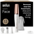 Braun FaceSpa Pro ansiktsepilator + 3 tillbehör, 911, Vit/Brons