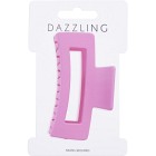 Dazzling Hair Clip Square Pink, Rubber feel