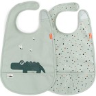 Done by Deer Bib with velcro 2-pack Croco Green