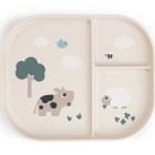 Done by Deer Foodie Compartment Plate Tiny Farm, Sand