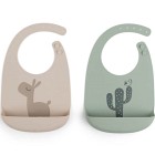 Done by Deer Silicone Bib 2-pack Lalee, Sand/Green