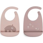 Done by Deer Silicone Bib 2-pack Ozzo, Powder