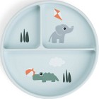 Done by Deer Stick&Stay Compartment Plate Playground, Blue
