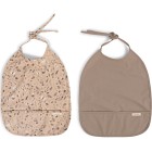 FILIBABBA Haklapp med knytband Little Wonders + Warm Grey, 2-pack